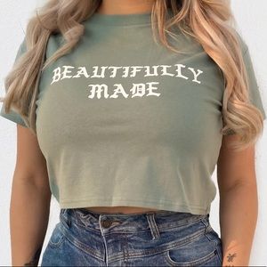 Sage green Crop top